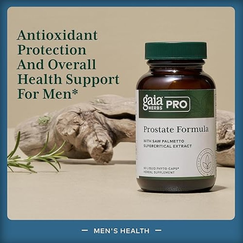GAIA HERBS PRO PROSTATE FORMULA PROSTATE HEALTH SUPPLEMENT WITH GREEN TEA, POMEGRANATE NETTLE, 60 CA