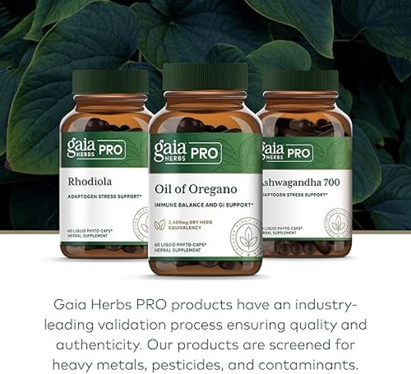 GAIA HERBS OIL OF OREGANO CAPSULES IMMUNE GUT HEALTH SUPPORT, ANTIOXIDANTS 60 VEGAN PILLS