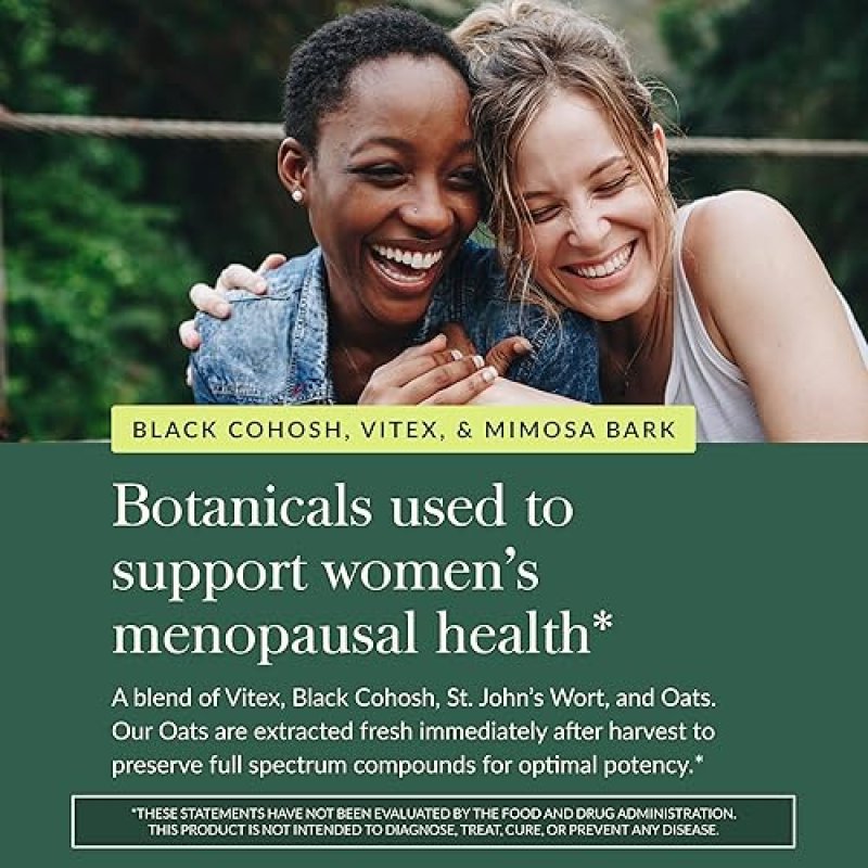 GAIA HERBS MENOPAUSE SUPPORT DAYTIME HORMONE BALANCE FOR WOMEN, 60 VEGAN CAPSULES, 20 DAYS