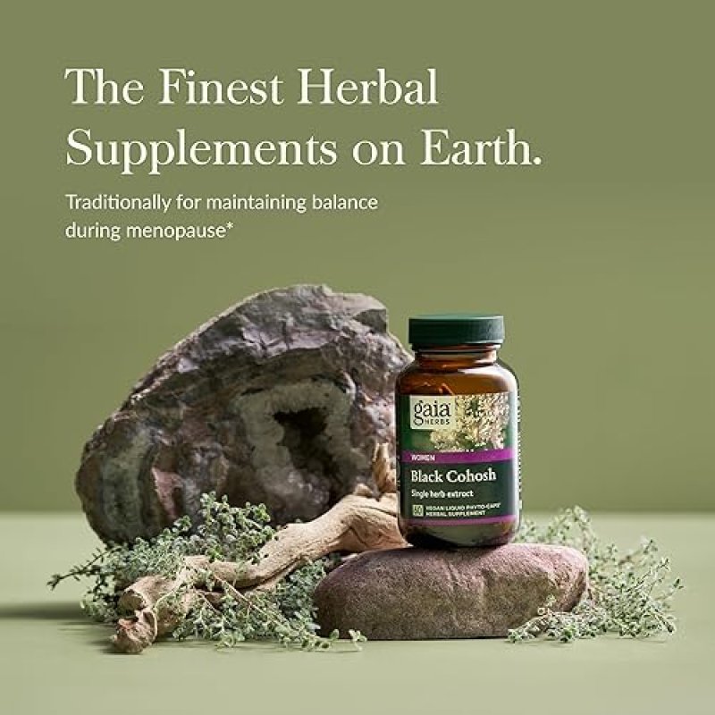GAIA HERBS BLACK COHOSH MENOPAUSE SUPPORT FOR WOMEN HORMONE BALANCE, 60 VEGAN CAPSULES