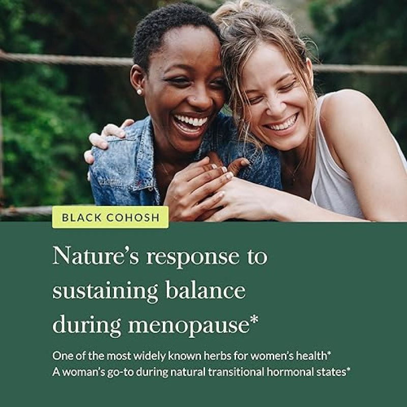 GAIA HERBS BLACK COHOSH MENOPAUSE SUPPORT FOR WOMEN HORMONE BALANCE, 60 VEGAN CAPSULES
