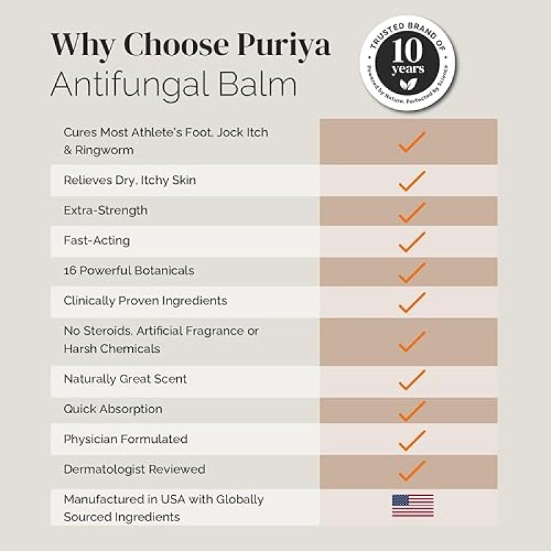 PURIYA EXTRA-STRENGTH ANTIFUNGAL CREAM FOR ATHLETE S FOOT, JOCK ITCH RINGWORM, ITCH RELIEF