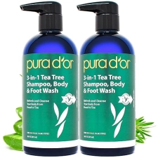 PURA DOR 3-IN-1 TEA TREE SHAMPOO, BODY FOOT WASH, 32OZ ODOR CONTROL REFRESHING CLEANSE