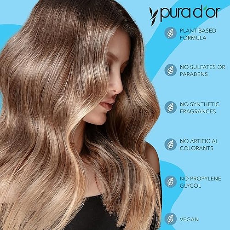 PURA DOR BIOTIN SHAMPOO FOR THINNING HAIR, 16OZ, LAVENDER VANILLA, HAIR THICKENING, COLOR SAFE