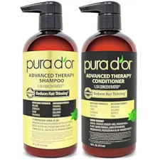 PURA DOR BIOTIN SHAMPOO CONDITIONER SET FOR THINNING HAIR, CLINICALLY TESTED, 16OZ EACH