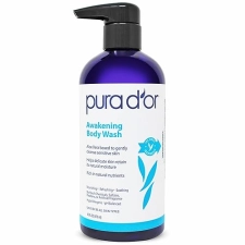 PURA DOR AWAKENING BODY WASH 16OZ ALOE VERA, CHAMOMILE, LAVENDER PH BALANCED FOR ALL SKIN