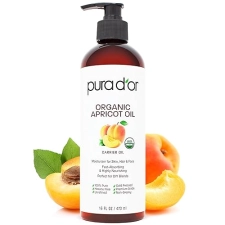 PURA DOR ORGANIC APRICOT KERNEL OIL 16OZ 100 PURE USDA COLD PRESSED CARRIER FOR SKIN HAIR