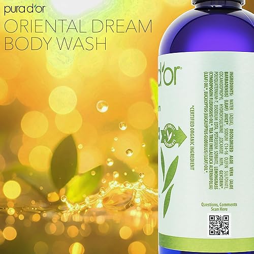 PURA D OR ORIENTAL DREAM BODY WASH 16OZ LEMONGRASS, ALOE, TEA TREE, SULFATE-FREE, VEGAN