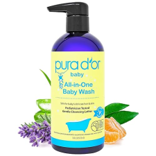 PURA DOR CALMING BABY WASH SHAMPOO 16OZ, TEAR-FREE, SULFATE-FREE, ALOE, GENTLE, USDA CERTIFIED