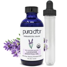 PURA DOR ORGANIC LAVENDER ESSENTIAL OIL 4OZ 100 PURE FOR HAIR, SKIN, DIFFUSER, MASSAGE
