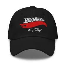 MATTEL HOT WHEELS X KENNY SCHARF BLACK EMBROIDERED DAD HAT