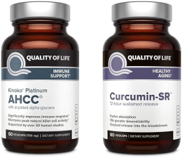 QUALITY OF LIFE PLATINUM AHCC MUSHROOM MICROACTIVE CURCUMIN SR IMMUNE SUPPORT BUNDLE QUALITY OF LIFE