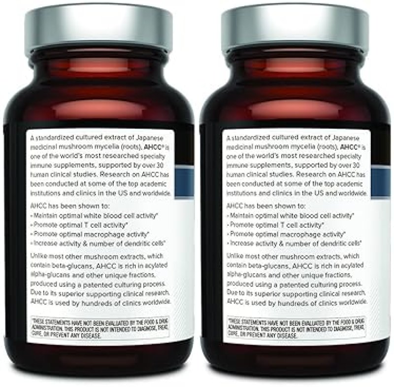 QUALITY OF LIFE AHCC KINOKO PLATINUM 750MG IMMUNE SUPPORT SUPPLEMENT, 2 PACK 60 CAPSULES EACH