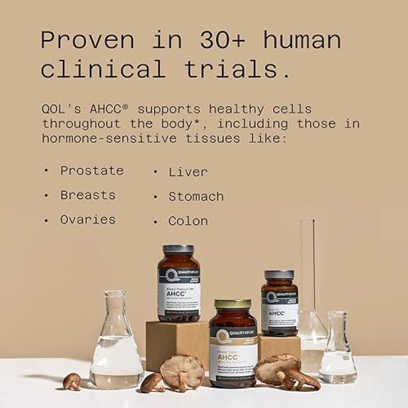 QUALITY OF LIFE AHCC KINOKO PLATINUM MUSHROOM EXTRACT VITAMIN C IMMUNO COMPLEX IMMUNE SUPPORT BUNDLE
