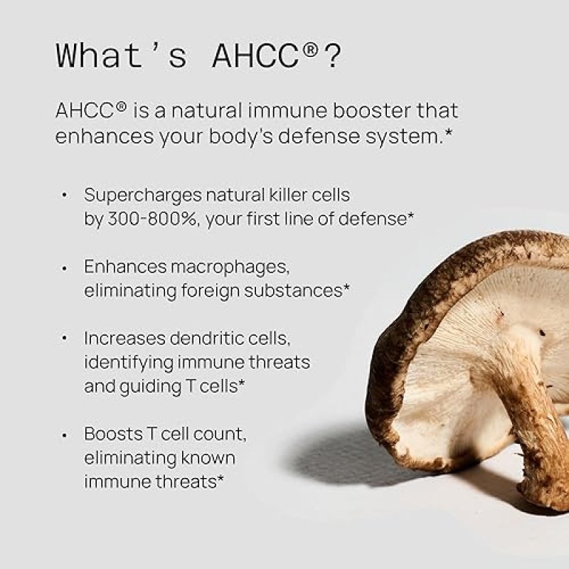 QUALITY OF LIFE PREMIUM KINOKO GOLD AHCC 500MG IMMUNE LIVER SUPPORT SUPPLEMENT, 60 VEG CAPSULES