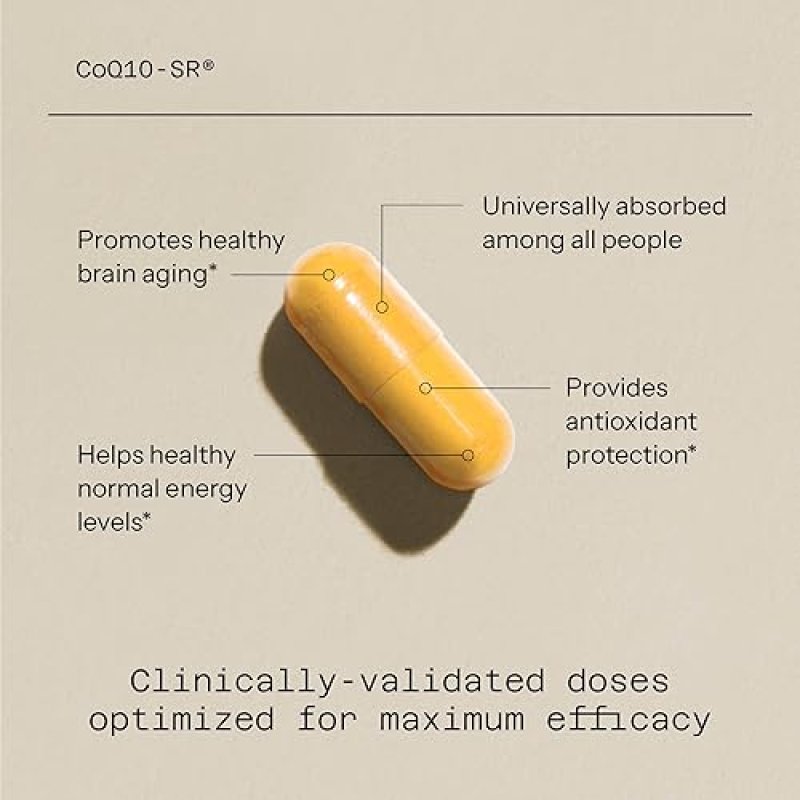 QUALITY OF LIFE COQ10 100MG SUSTAINED RELEASE SUPPLEMENT ENHANCED ABSORPTION, ENERGY IMMUNE SUPPORT, 60 CAPS