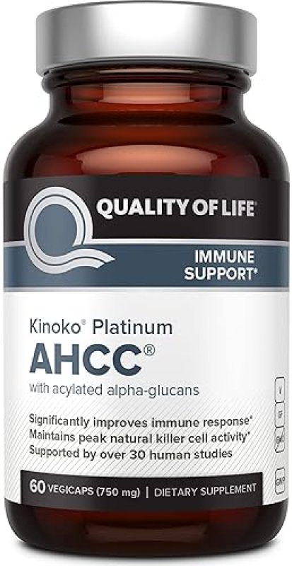 QUALITY OF LIFE KINOKO PLATINUM AHCC MUSHROOM EXTRACT MICROACTIVE CURCUMIN SR IMMUNE SUPPORT BUNDLE