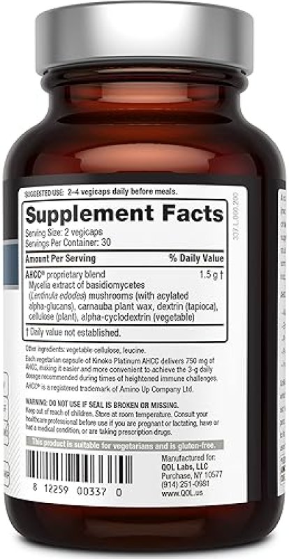 QUALITY OF LIFE KINOKO PLATINUM AHCC MUSHROOM EXTRACT MICROACTIVE CURCUMIN SR IMMUNE SUPPORT BUNDLE
