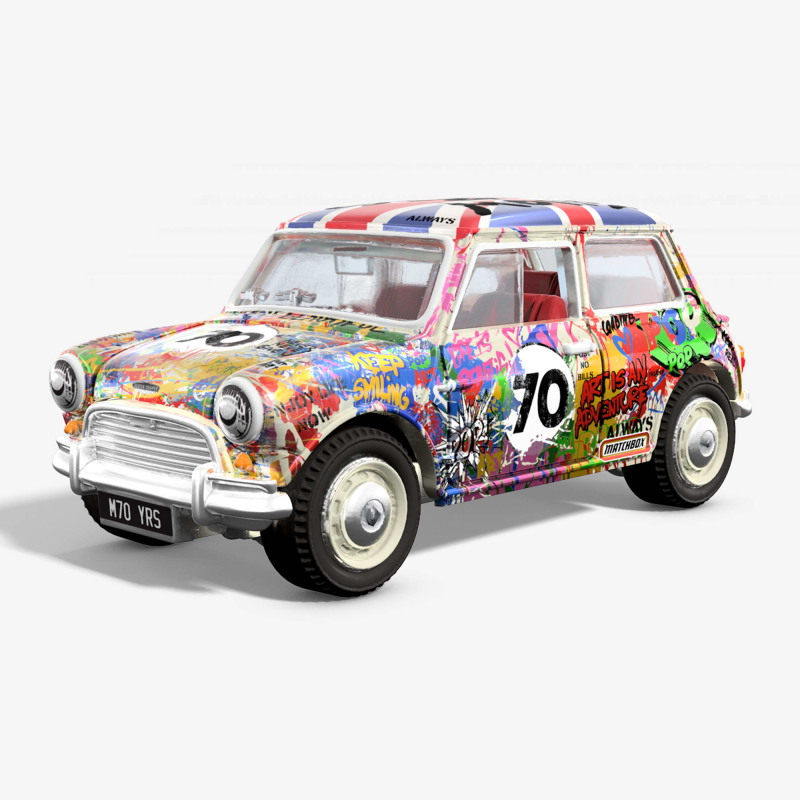 MATCHBOX X MR BRAINWASH 1964 AUSTIN MINI COOPER S COLLECTIBLE DIECAST
