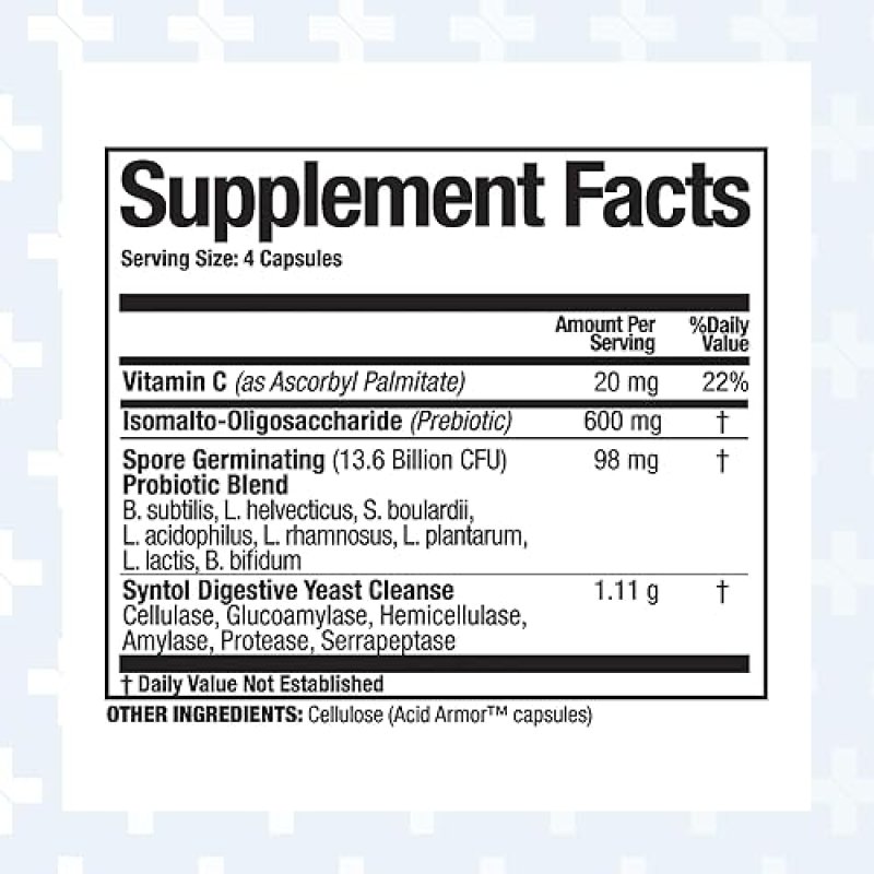 ARTHUR ANDREW MEDICAL SYNTOL 3-IN-1 PROBIOTIC PREBIOTIC FORMULA WITH YEAST CLEANSE ENZYMES, 180 CAPSULES