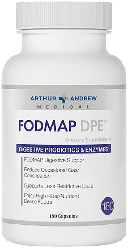 ARTHUR ANDREW MEDICAL FODMAP DPE DIGESTIVE PROBIOTICS ENZYMES FOR FODMAP INTOLERANCE RELIEF, VEGAN, 180 CAPSULES