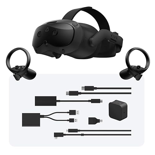 HTC VIVE FOCUS VISION WIRED XR HEADSET BUNDLE WITH DISPLAYPORT PC VR STREAMING KIT
