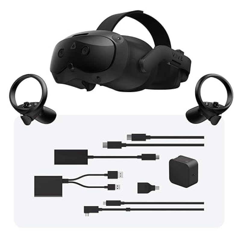 HTC VIVE FOCUS VISION WIRED XR HEADSET BUNDLE WITH DISPLAYPORT PC VR STREAMING KIT