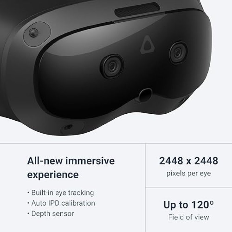 HTC VIVE FOCUS VISION WIRED XR HEADSET BUNDLE WITH DISPLAYPORT PC VR STREAMING KIT