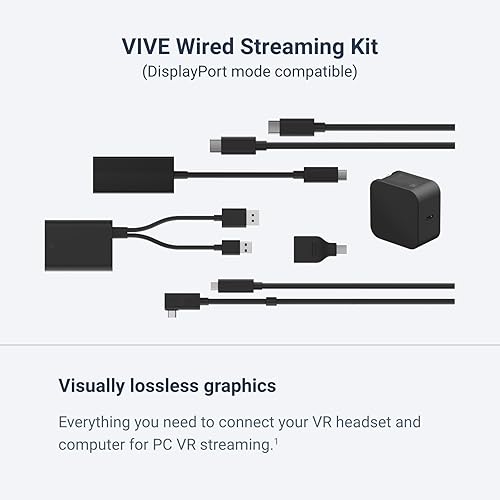 HTC VIVE FOCUS VISION WIRED XR HEADSET BUNDLE WITH DISPLAYPORT PC VR STREAMING KIT
