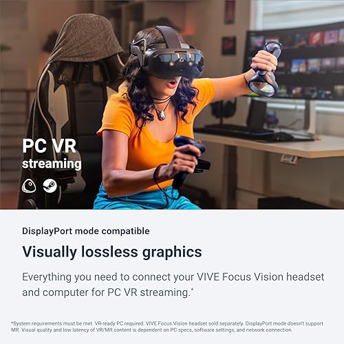 HTC VIVE WIRED PC STREAMING KIT FOR FOCUS VISION VR HEADSET, DISPLAYPORT COMPATIBLE