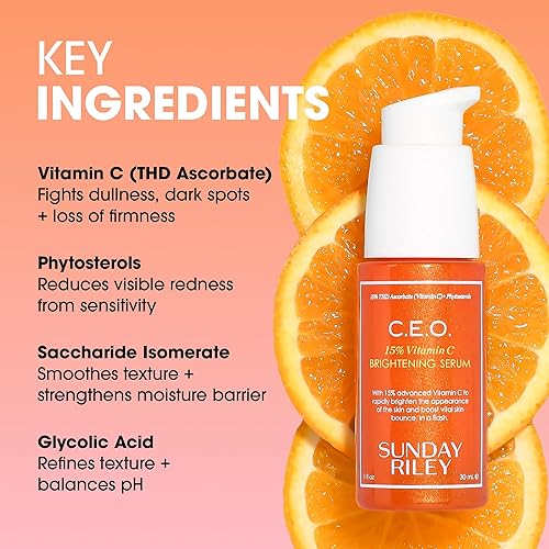 SUNDAY RILEY C.E.O. 15 VITAMIN C BRIGHTENING SERUM FOR RADIANT, EVEN-TONED SKIN