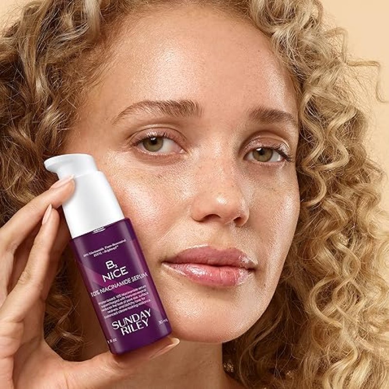 SUNDAY RILEY B3 NICE 10 NIACINAMIDE SERUM FOR FACE, BRIGHTENING PORE CARE, 1.0OZ