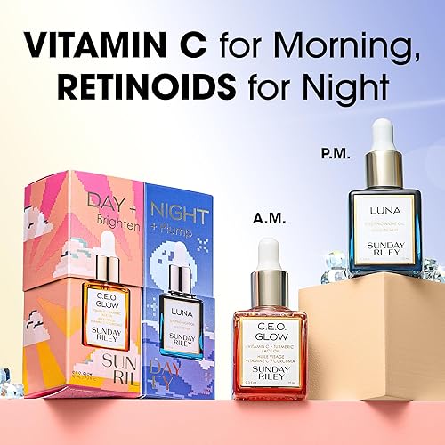 SUNDAY RILEY DAY NIGHT BRIGHTENING AND PLUMPING SERUM FOR RADIANT, HYDRATED SKIN ALL SKIN TYPES
