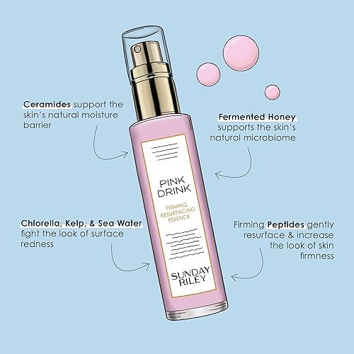 SUNDAY RILEY PINK DRINK FIRMING RESURFACING ESSENCE FACE MIST FOR GLOWING, YOUTHFUL SKIN