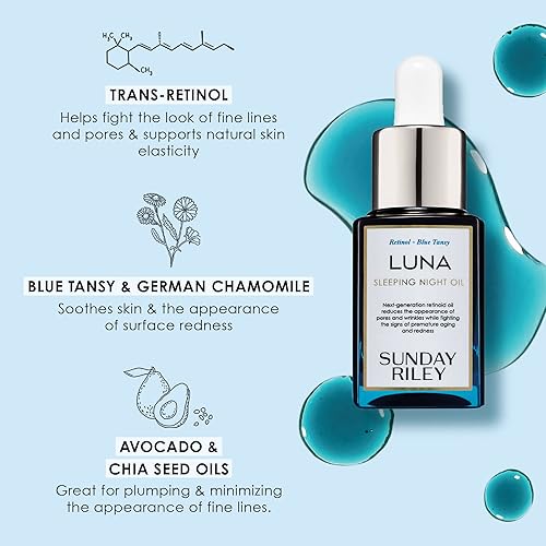 SUNDAY RILEY LUNA RETINOL SLEEPING NIGHT OIL ANTI-AGING FACE TREATMENT FOR YOUTHFUL SKIN
