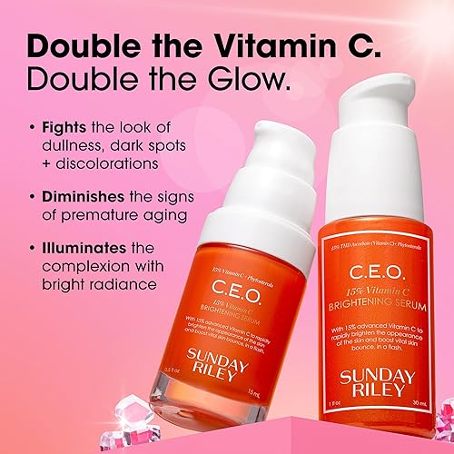 SUNDAY RILEY HOME AWAY BRIGHTENING REVITALIZING GLOW SERUM FOR RADIANT SKIN FACE CARE SKINCARE ESSENTIALS