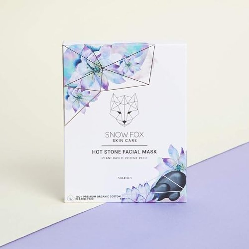 SNOW FOX SKINCARE HOT STONE FACIAL MASK 5-PACK FOR OIL CONTROL PORE MINIMIZING TREATMENT