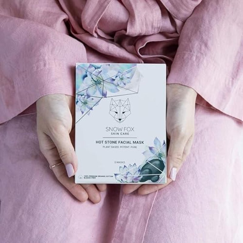 SNOW FOX SKINCARE HOT STONE FACIAL MASK 5-PACK FOR OIL CONTROL PORE MINIMIZING TREATMENT