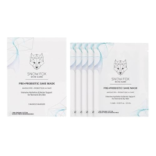 SNOW FOX PROBIOTIC SAKE SHEET MASK 5 PACK HYDRATING, FIRMING, GLOWING VEGAN FACE MASKS
