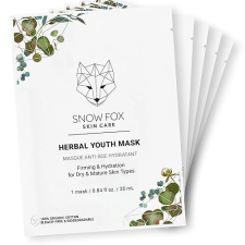 SNOW FOX HERBAL YOUTH FACE MASK 5-PACK BOOSTS COLLAGEN SKIN ELASTICITY FOR ANTI-AGING CARE