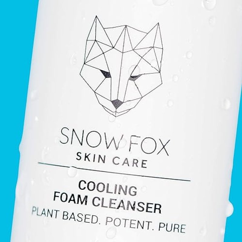 SNOW FOX COOLING FOAM CLEANSER SLS-FREE FACE WASH WITH ORGANIC ALOE PEPPERMINT 5OZ