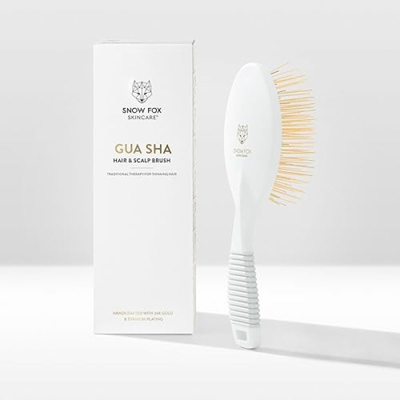 GUA SHA HAIR SCALP MASSAGE BRUSH NATURAL JADE COMB FOR HAIR GROWTH RELAXATION