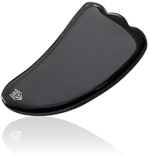 SNOW FOX BLACK OBSIDIAN GUA SHA FACIAL MASSAGE TOOL FOR LIFTING, SCULPTING GLOWING SKIN