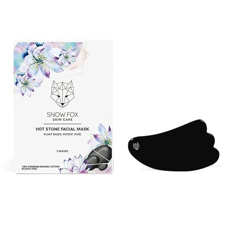SNOW FOX HOT STONE FACIAL MASK OBSIDIAN GUA SHA SET SPA BUNDLE FOR ABSORPTION RELAXATION