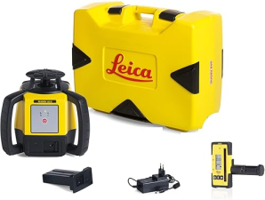 LEICA RUGBY 610 ROTARY LASER LEVEL, SELF-LEVELING HORIZONTAL, YELLOW BLACK MODEL 6008613