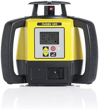 LEICA RUGBY 680 R680 RE140 DUAL AXIS LASER LEVEL, ALKALINE GRADE, PRECISION DIAL-IN TOOL