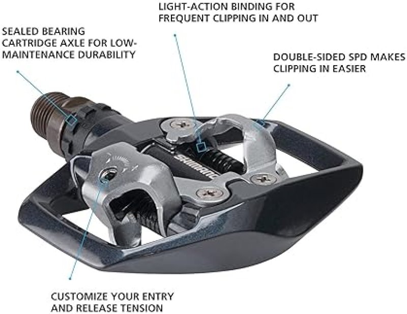 SHIMANO PD-ED500 SPD PEDALS FOR BIKE TOURING LIGHTWEIGHT, DURABLE CYCLING CLIPLESS PEDALS