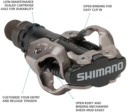 SHIMANO PD-M520 SPD CLIPLESS PEDALS FOR ROAD AND MOUNTAIN BIKES DURABLE, LIGHTWEIGHT CYCLING PEDALS