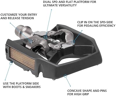 SHIMANO DEORE XT PD-T8000 TREKKING PEDALS, BLACK, ONE SIZE DURABLE BIKE PEDALS FOR TOURING
