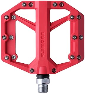 SHIMANO PD-GR400 RED FLAT BIKE PEDALS LIGHTWEIGHT, DURABLE MTB PLATFORM PEDALS FOR CYCLING